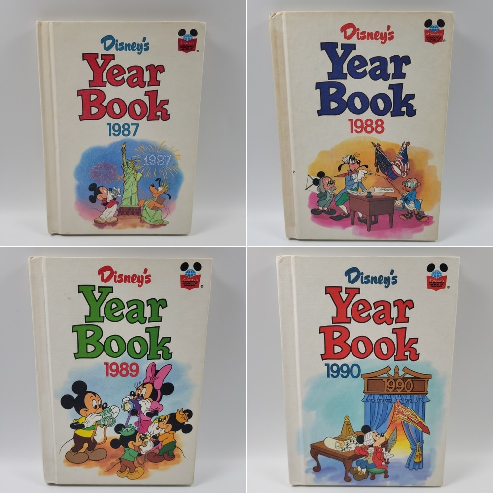 Disney's Wonderful World of Reading Year Book 1987-1990 80s 90s Lot Of 4 VTG‎